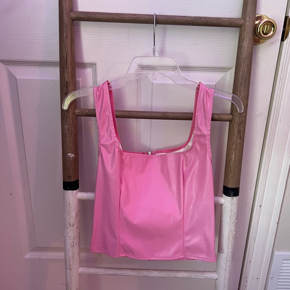 pink latex top